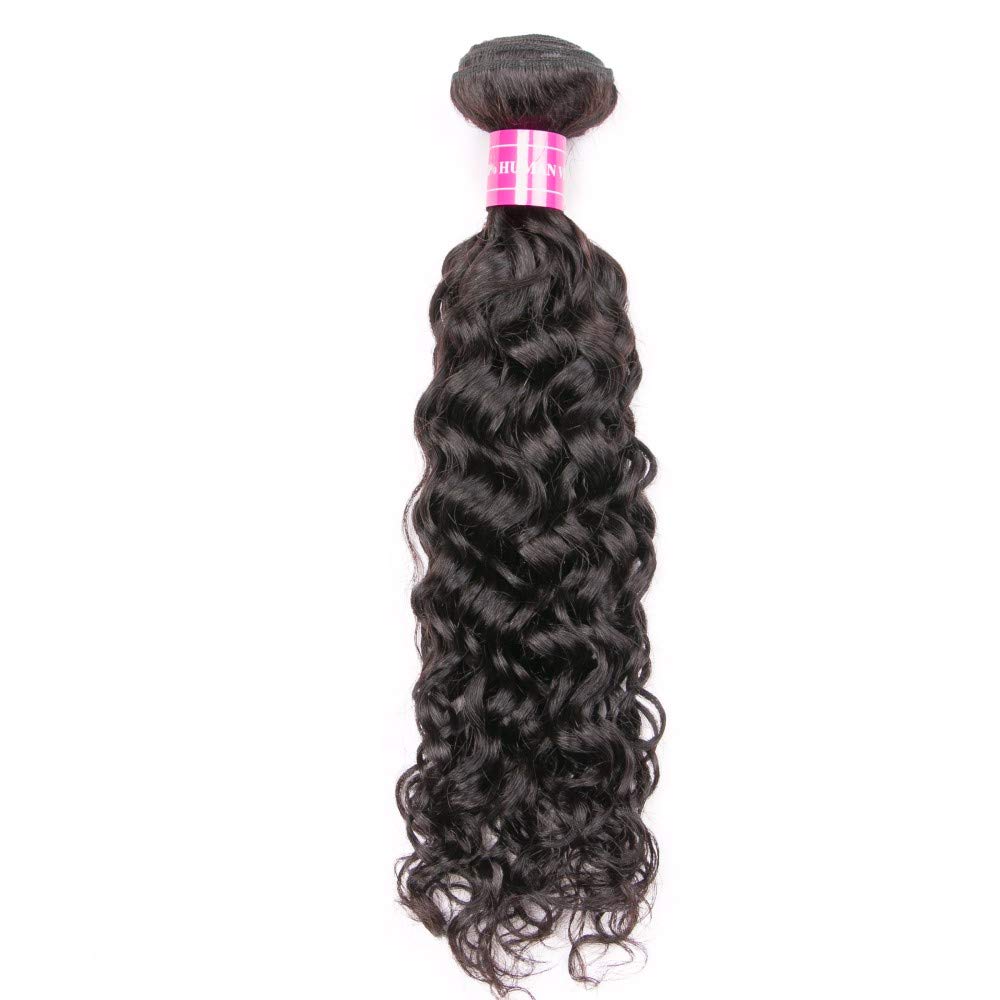 Brazilian Water Wave Bundles with Closure 9A Ocean Wave Wet and Wavy Human Hair Bundles with Closure 100% Human Hair Weave Extensions Remy Hair Bundles Water Curly Hair (10 10 10+8, )