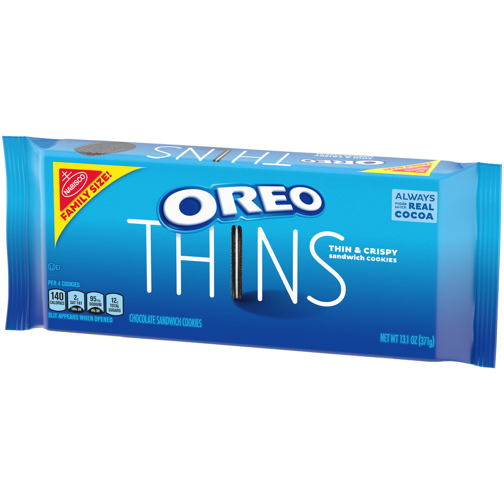 OREO Thins Chocolate Sandwich Cookies, Original Flavor, 1 Family Size Pack